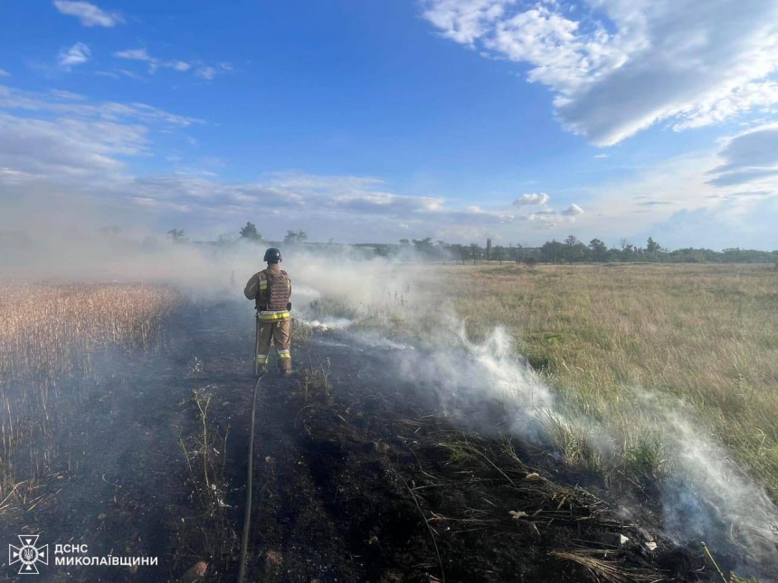 На Миколаївщині мало не згоріло поле ячменю: кількість «відкритих» пожеж збільшилася вдвічі