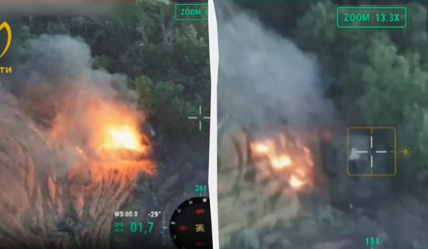 Лез на позиции: ВСУ эффектно уничтожили дроном российский танк (видео)