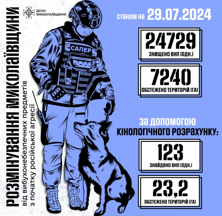 Скільки боєприпасів було знищено з початку повномасштабного вторгнення в Миколаївській області