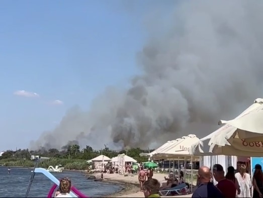 В Коблево масштабный пожар: над курортом столб дыма