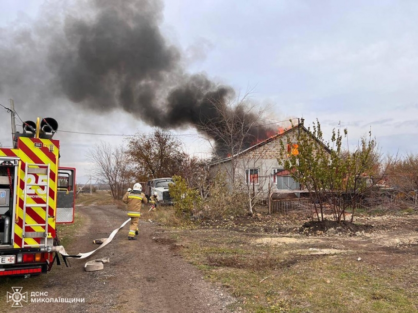 В Вознесенском районе горел жилой дом (фото)