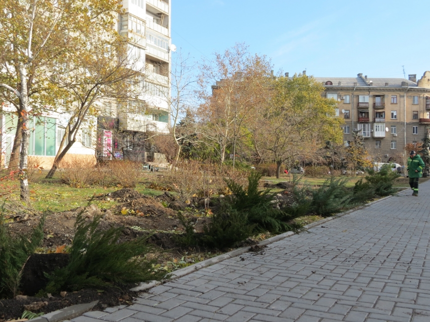 В Николаеве работники сразу пяти ведомств высаживали тополя, можжевельник и гибискусы 