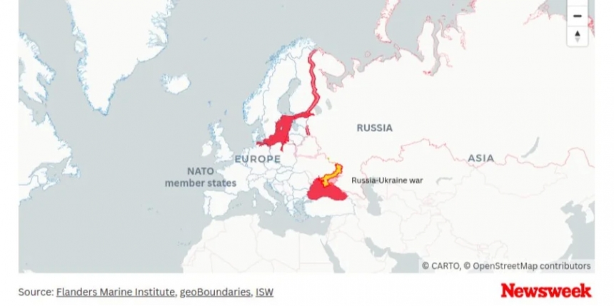 Возможные линии фронта Третьей мировой войны, если РФ вторгнется в Европу, — карта СМИ