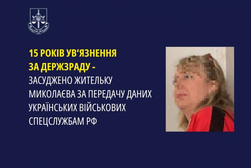 У Миколаєві засудили зрадницю, яка передавала спецслужбам РФ дані про українських військових