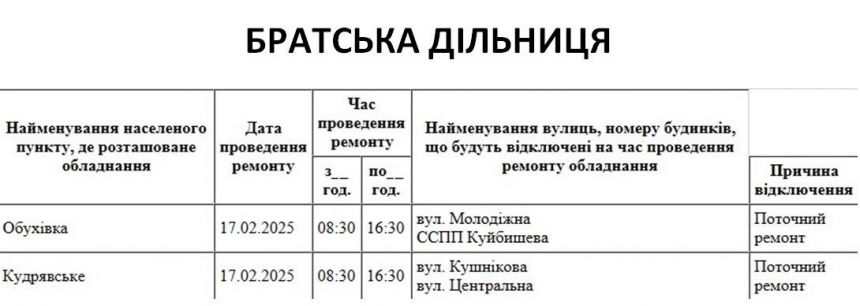 Де в Миколаєві та області 17 лютого відключатимуть світло (адреси)