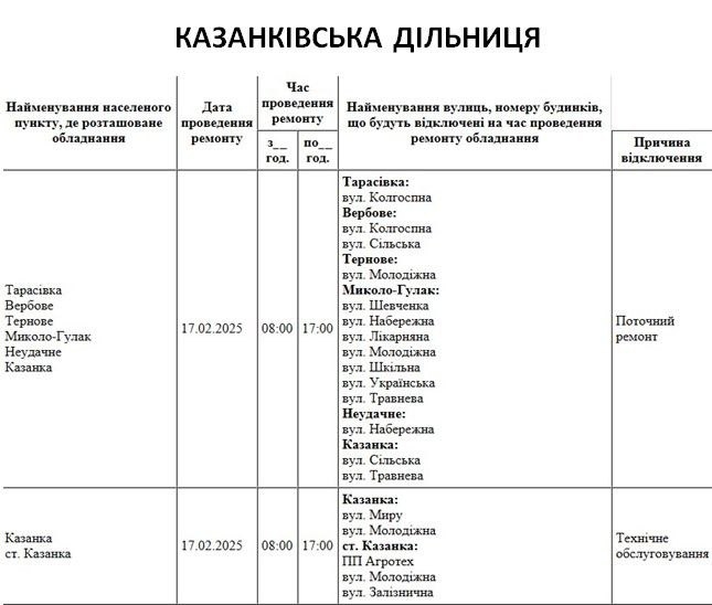 Де в Миколаєві та області 17 лютого відключатимуть світло (адреси)