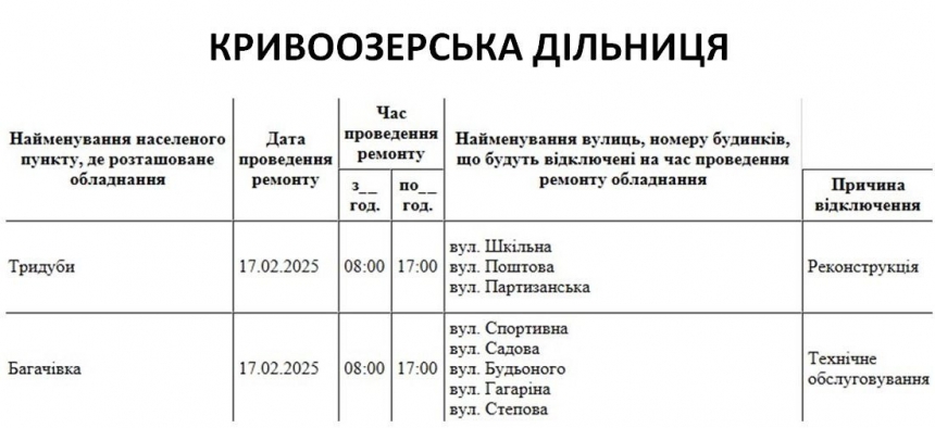 Де в Миколаєві та області 17 лютого відключатимуть світло (адреси)