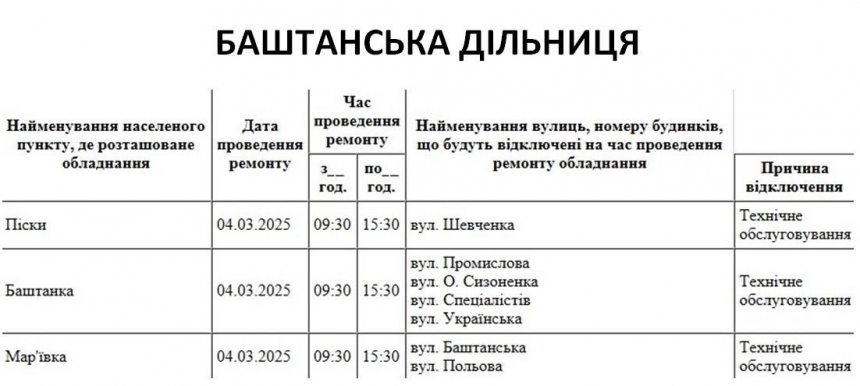 Де в Миколаєві та області 4 березня не буде світла (адреси)