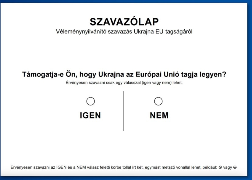 В Венгрии показали бюллетень для "опроса" о поддержке вступления Украины в ЕС