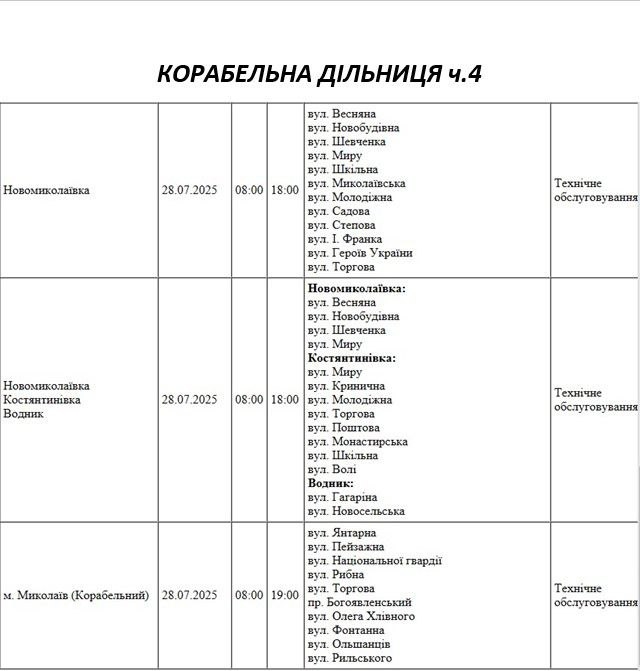 Масштабне відключення світла: 110 вулиць Миколаєва в понеділок буде знеструмлено