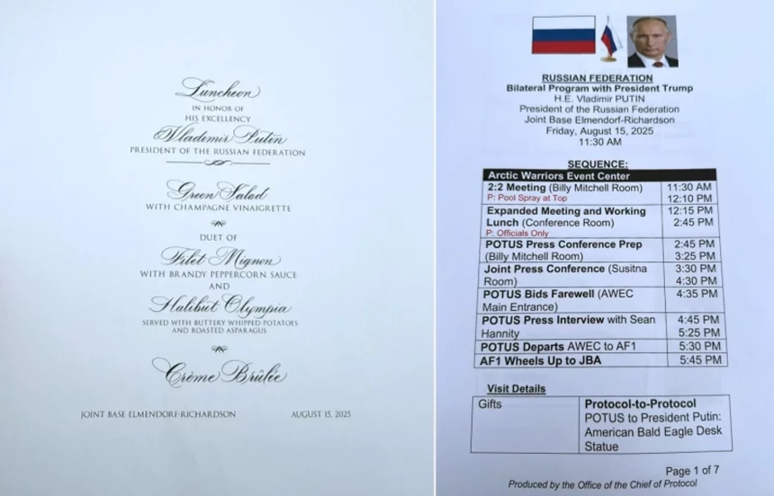 В принтере на Аляске обнаружили план встречи лидеров США и РФ