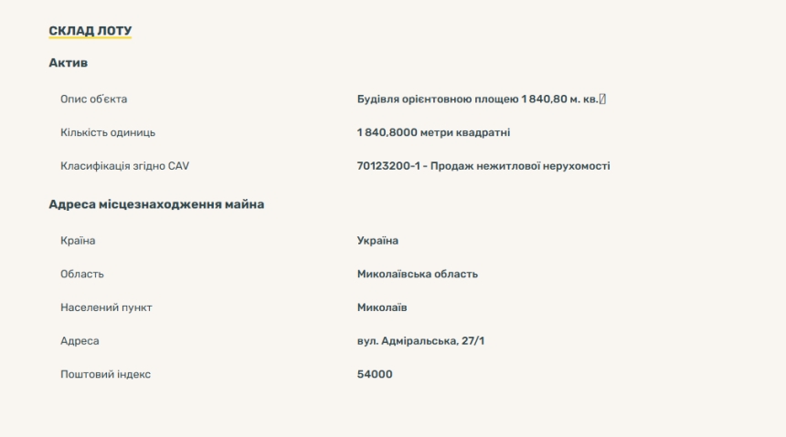 У Миколаєві виставили на продаж головпоштамт (фото)