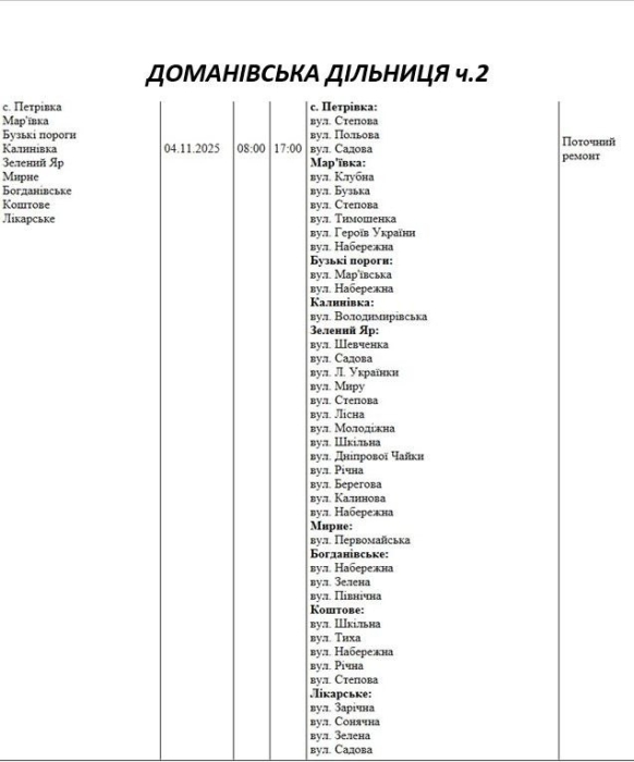 Де в Миколаєві та області у вівторок не буде світла (адреси)