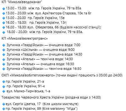 Николаевцев просят не сливать воду из системы отопления: организован дополнительный подвоз (адреса)