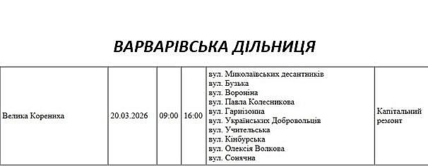 Отключение света из-за ремонта: какие улицы Николаева будут обесточены 20 марта