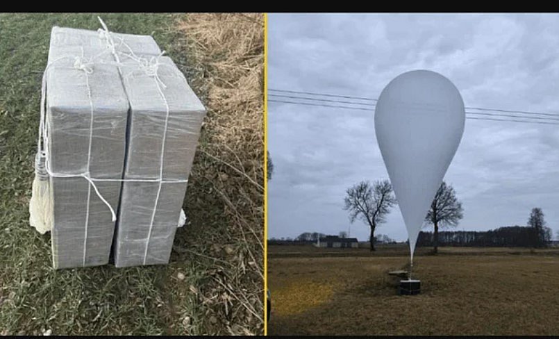 Сигаретный десант из Беларуси: в Польше обнаружили пять воздушных шаров с контрабандой