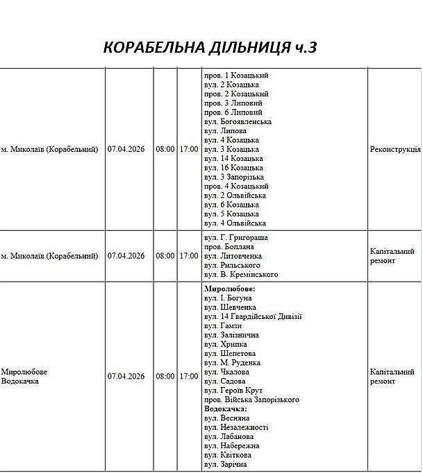 Ремонт та реконструкція: майже 100 вулиць Миколаєва буде знеструмлено