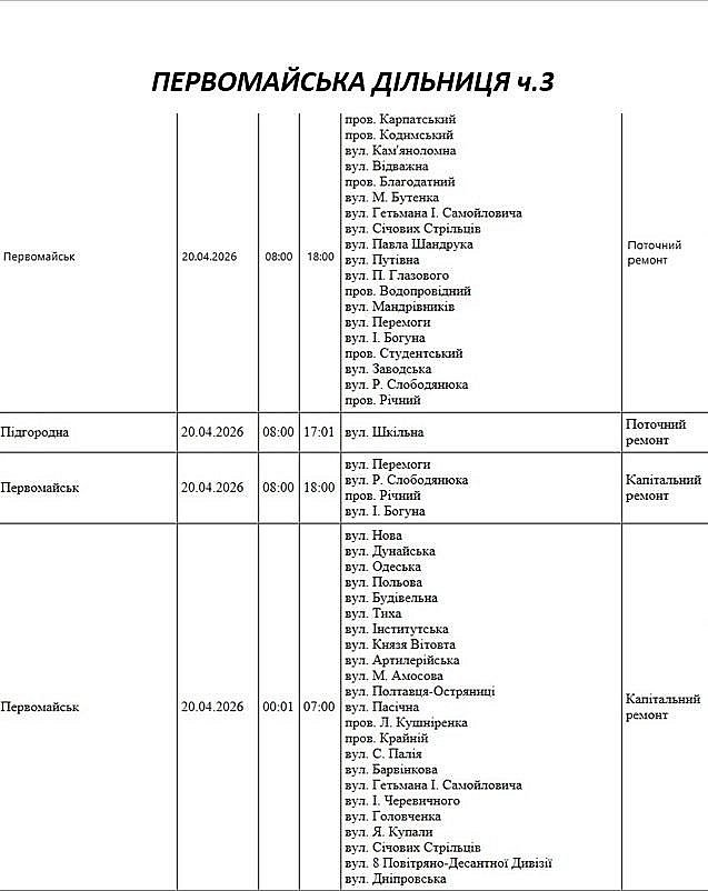 Отключение света из-за ремонта: какие улицы в Николаевской области будут завтра обесточены