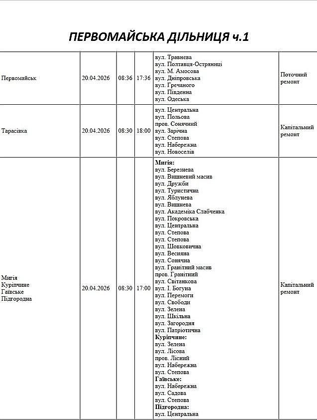 Отключение света из-за ремонта: какие улицы в Николаевской области будут завтра обесточены