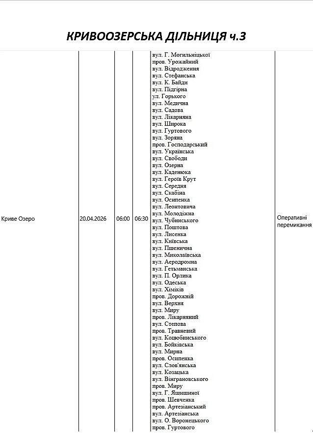 Отключение света из-за ремонта: какие улицы в Николаевской области будут завтра обесточены