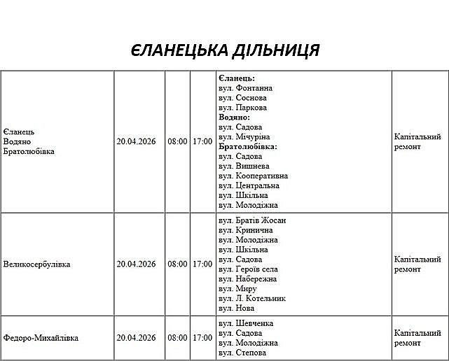 Отключение света из-за ремонта: какие улицы в Николаевской области будут завтра обесточены