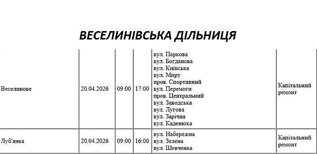 Отключение света из-за ремонта: какие улицы в Николаевской области будут завтра обесточены