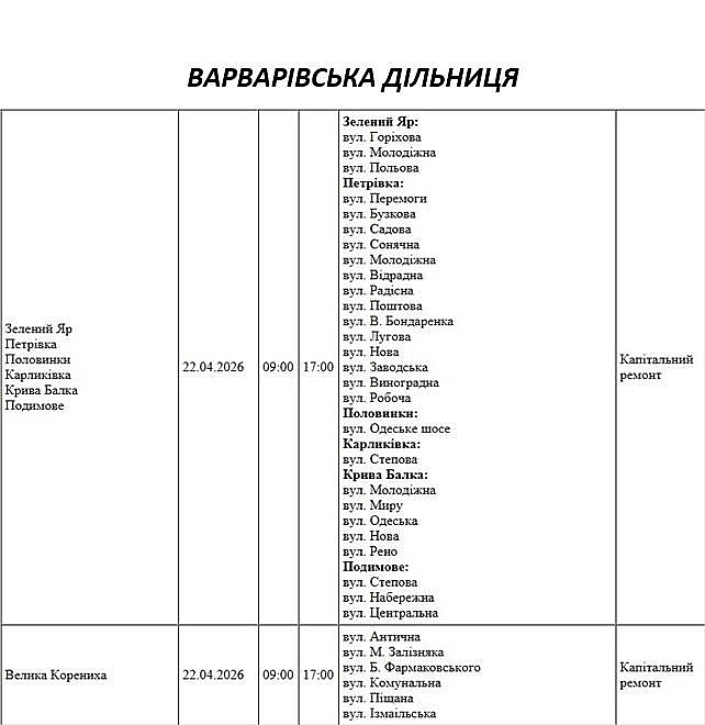 Свыше 100 улиц Николаева будут обесточены для проведения ремонтов