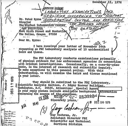 ФБР рассекретило материалы о поисках снежного человека