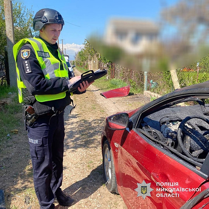 Появились фото с места атаки FPV-дроном, во время которой пострадал житель Николаевщины