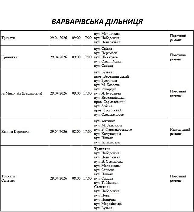 Відключення світла через ремонт: які вулиці Миколаєва буде знеструмлено 29 квітня