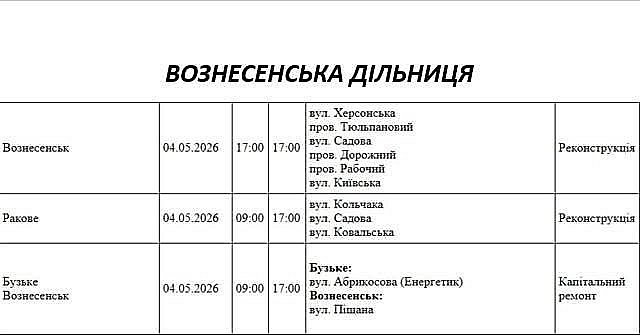 Плановые отключения света в Николаеве и области на 4 мая