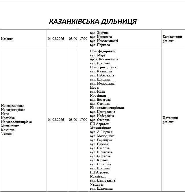 Плановые отключения света в Николаеве и области на 4 мая