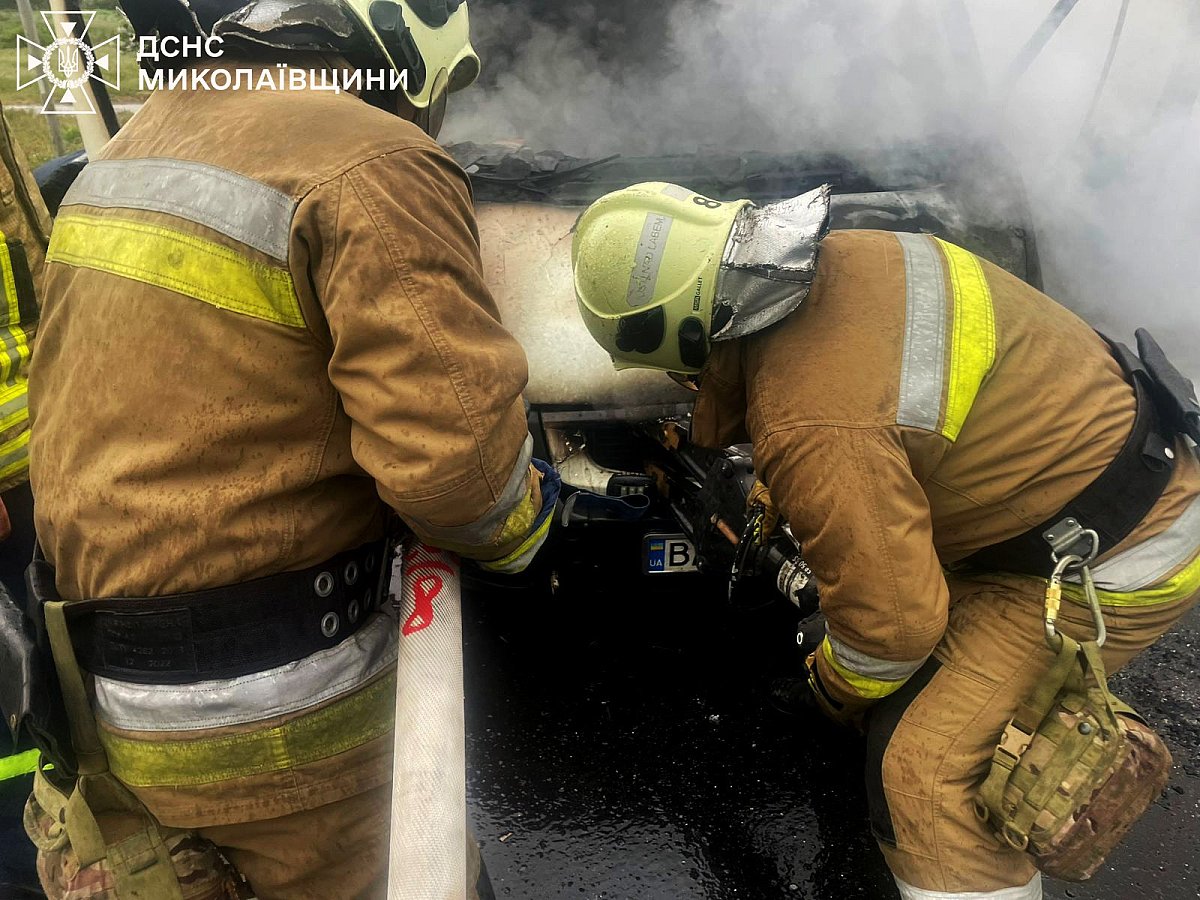 В Николаевской области на ходу загорелся «Форд»: фото пожара