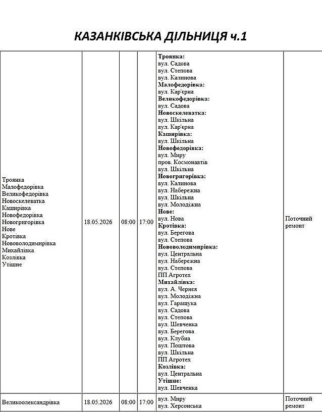 Где в Николаеве и области 18 мая не будет света (адреса)