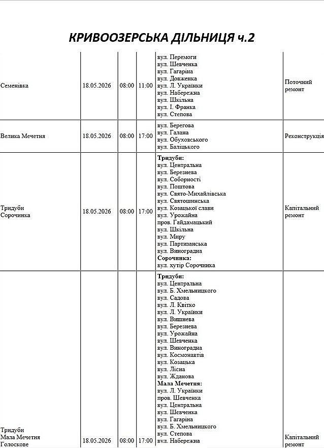 Где в Николаеве и области 18 мая не будет света (адреса)