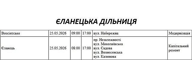 Где в Николаеве и области 25 мая не будет света: список адресов