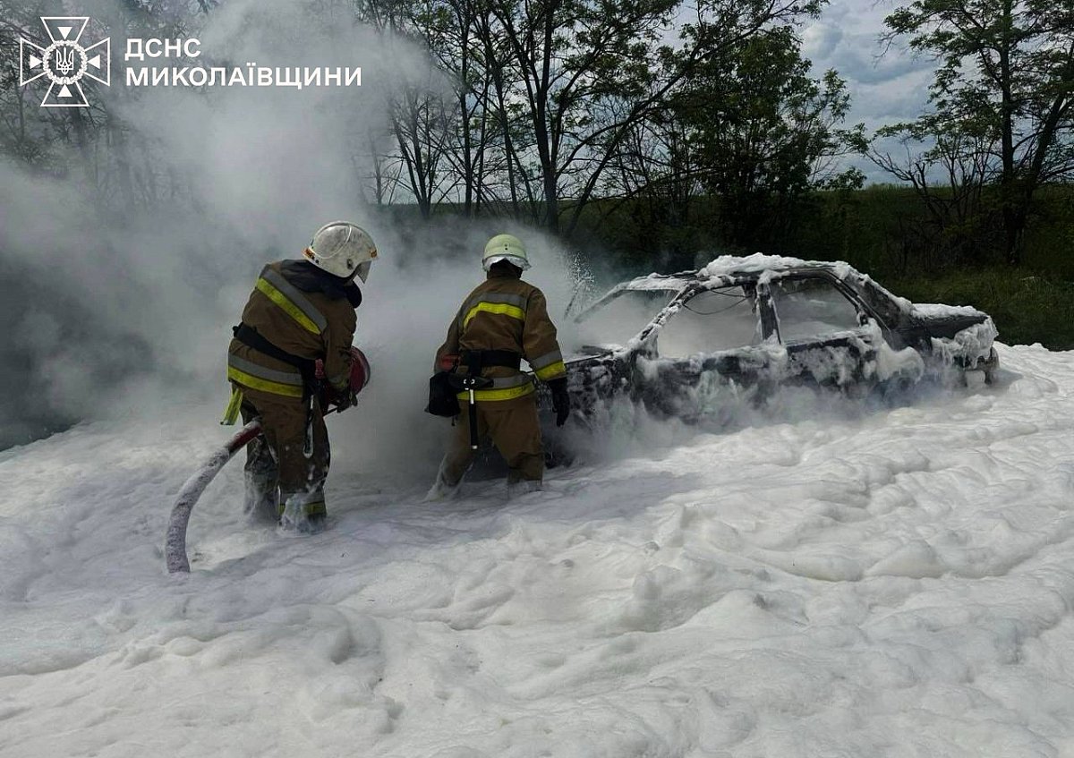 В Николаевской области сгорели автомобили