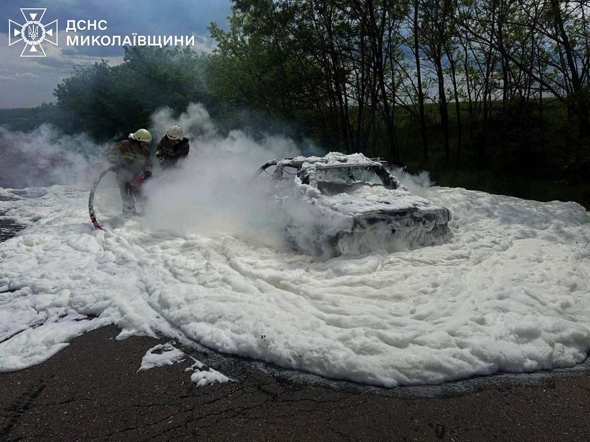 В Николаевской области сгорели автомобили