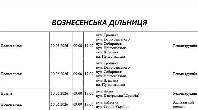 Массовые отключения света в Николаеве и области: опубликованы списки на среду