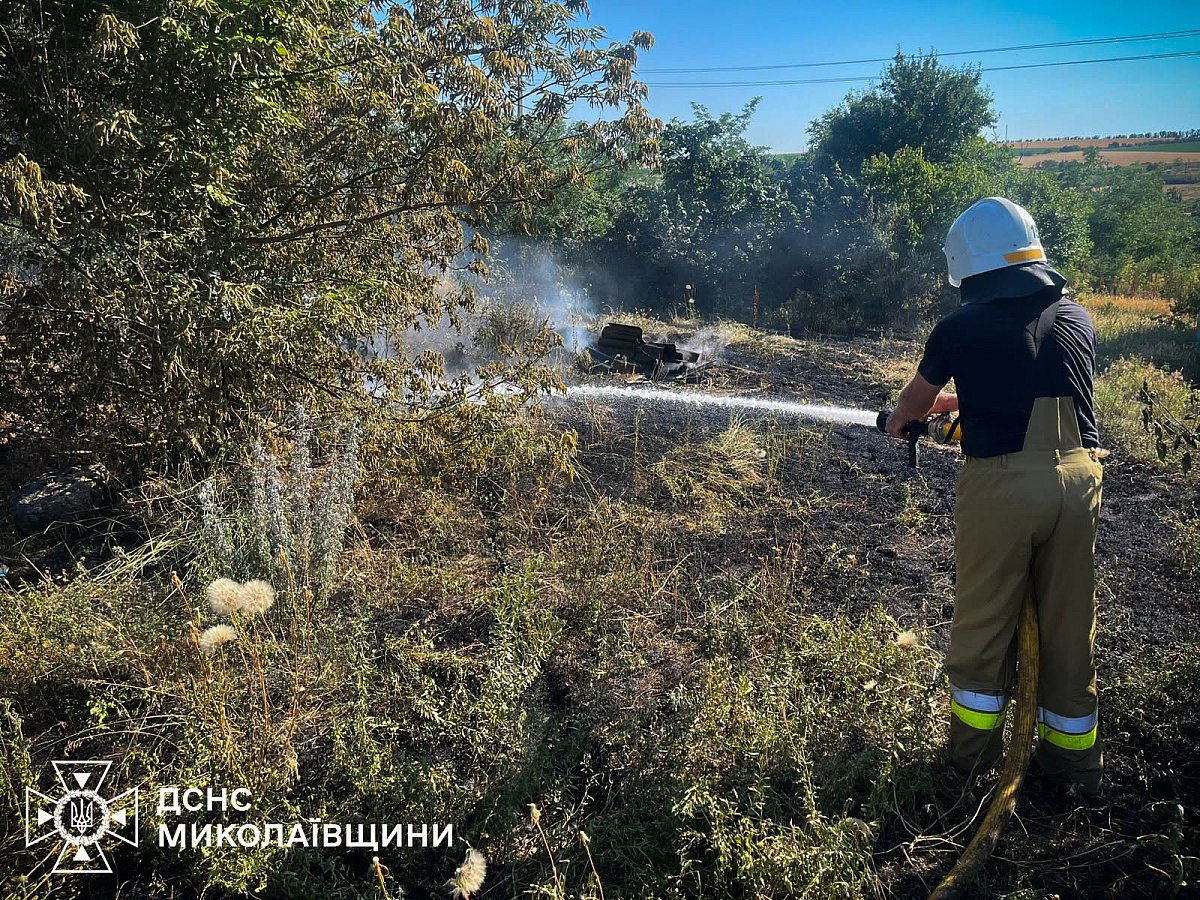 За добу на Миколаївщині сталося понад 20 пожеж: вогонь з полів перекинувся на дачу, вигоріло 30 гектарів