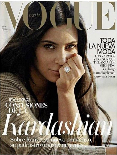 Ким Кардашьян появилась на обложке Vogue без макияжа