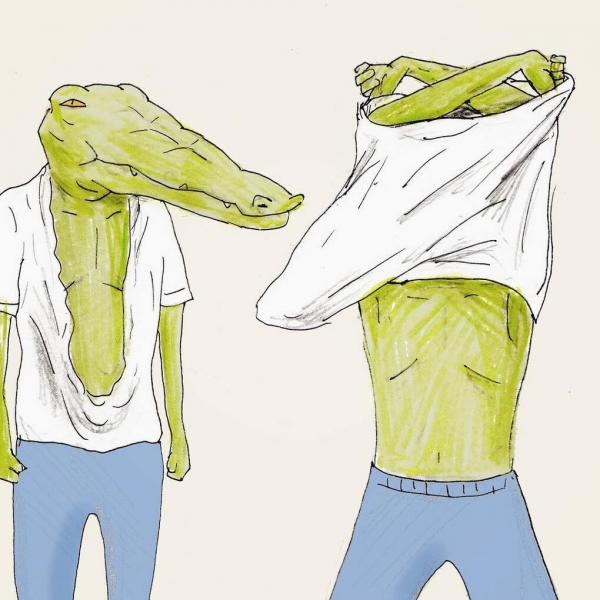 Художник из Японии показал, какой сложной была бы жизнь крокодилов в мире людей