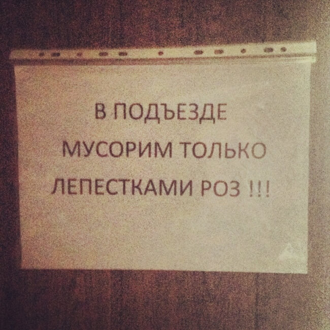 Жизненные объявления в подъездах, помогающие размять щеки от смеха