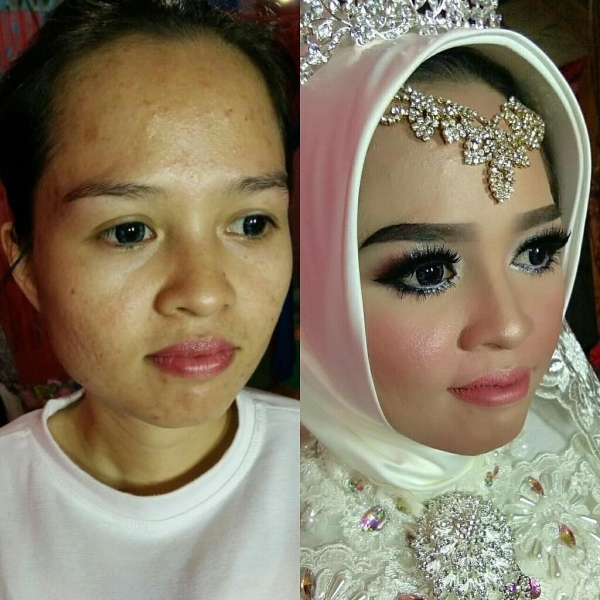 20 фотографий невест из Азии до и после свадебного макияжа