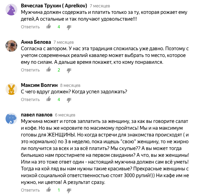  "Мужчина должен платить за девушку!": 15 фото о наболевшем, когда счет в кафе разделили пополам (16 фото) 