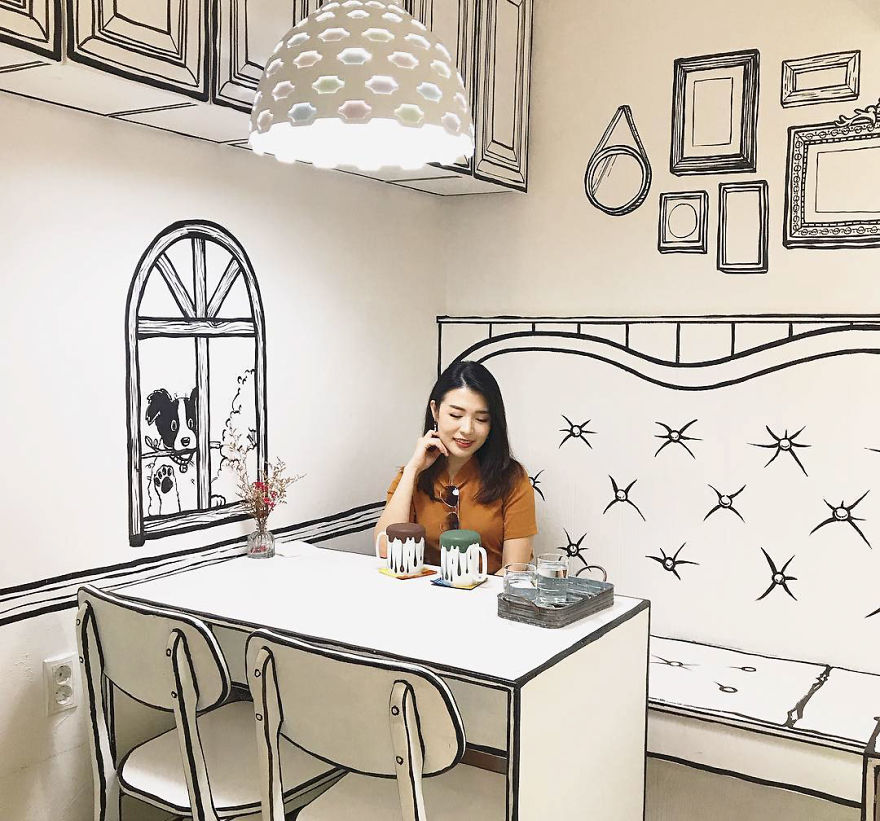 В сети показали кафе в Сеуле, которое заставит вас почувствовать себя внутри мультфильма