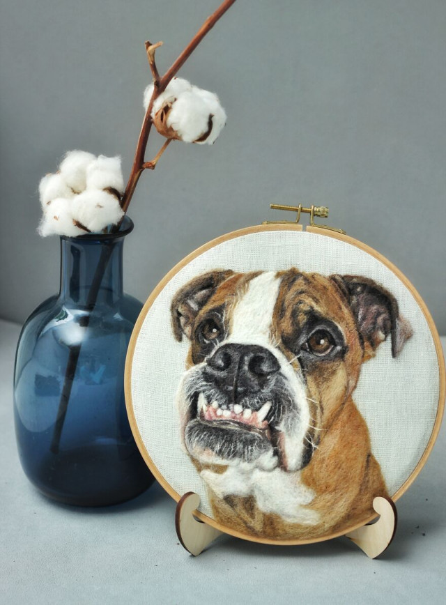 Реалистичные портреты домашних животных из войлочной шерсти (фото)