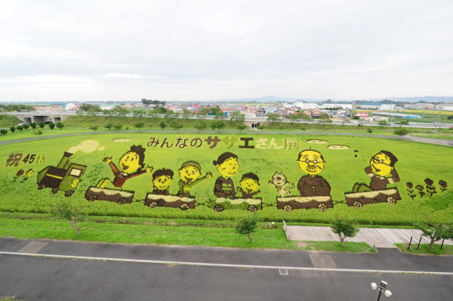 Японская деревня, где каждый год создают огромные картины на полях (фото)