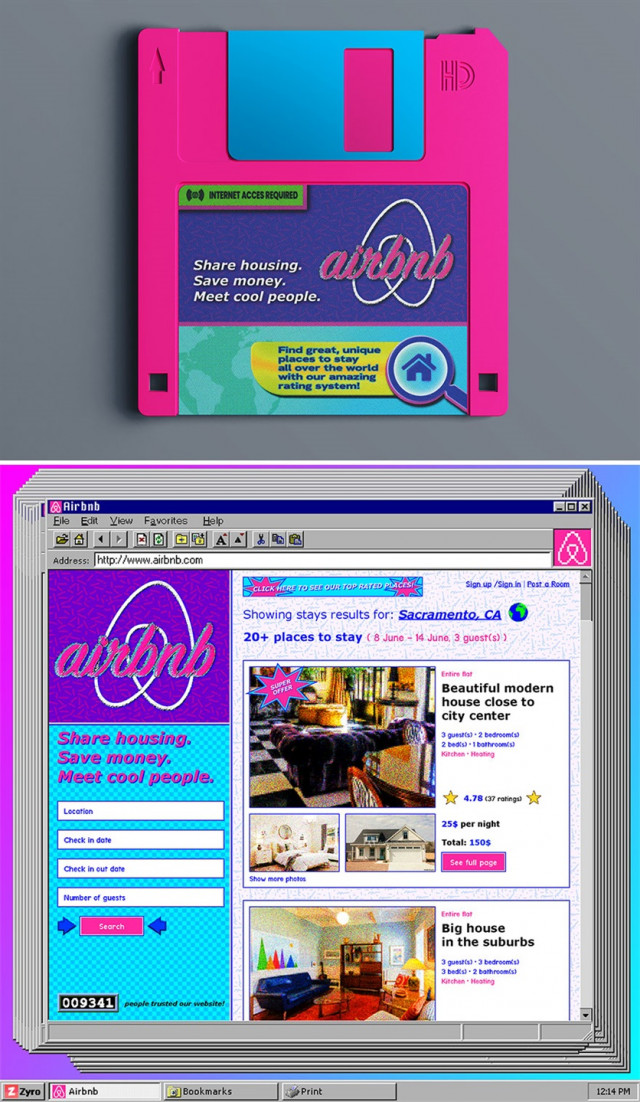 Дизайнеры показали, как бы в 1990-х гг. выглядели популярные сегодня веб-сайты и приложения