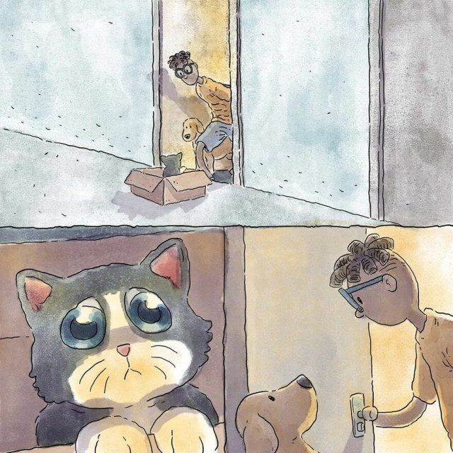 Трогательная история усыновления котёнка в комиксе Адемара Виейры (фото)